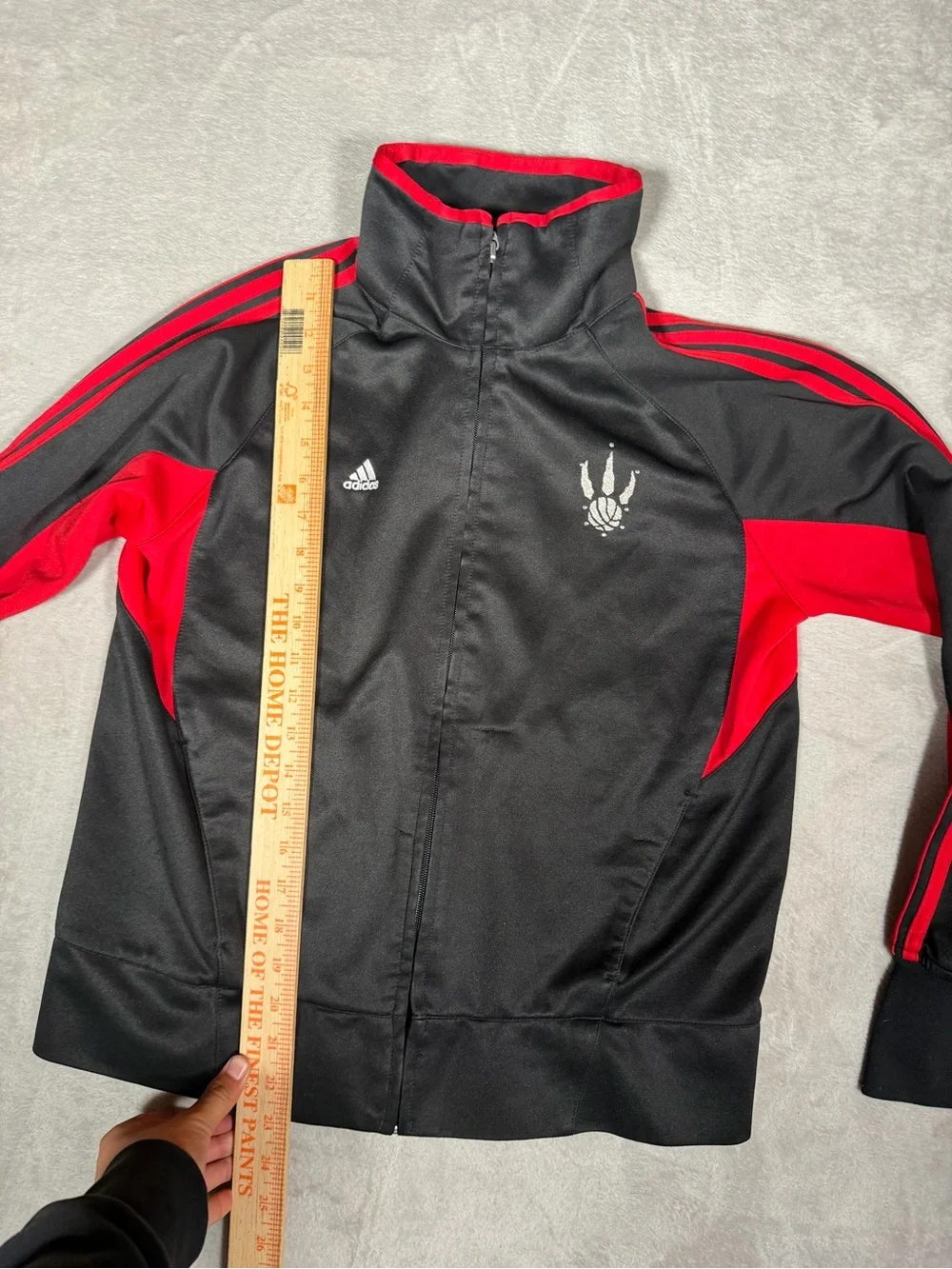 adidas Black and Red NBA Zip Hoodie